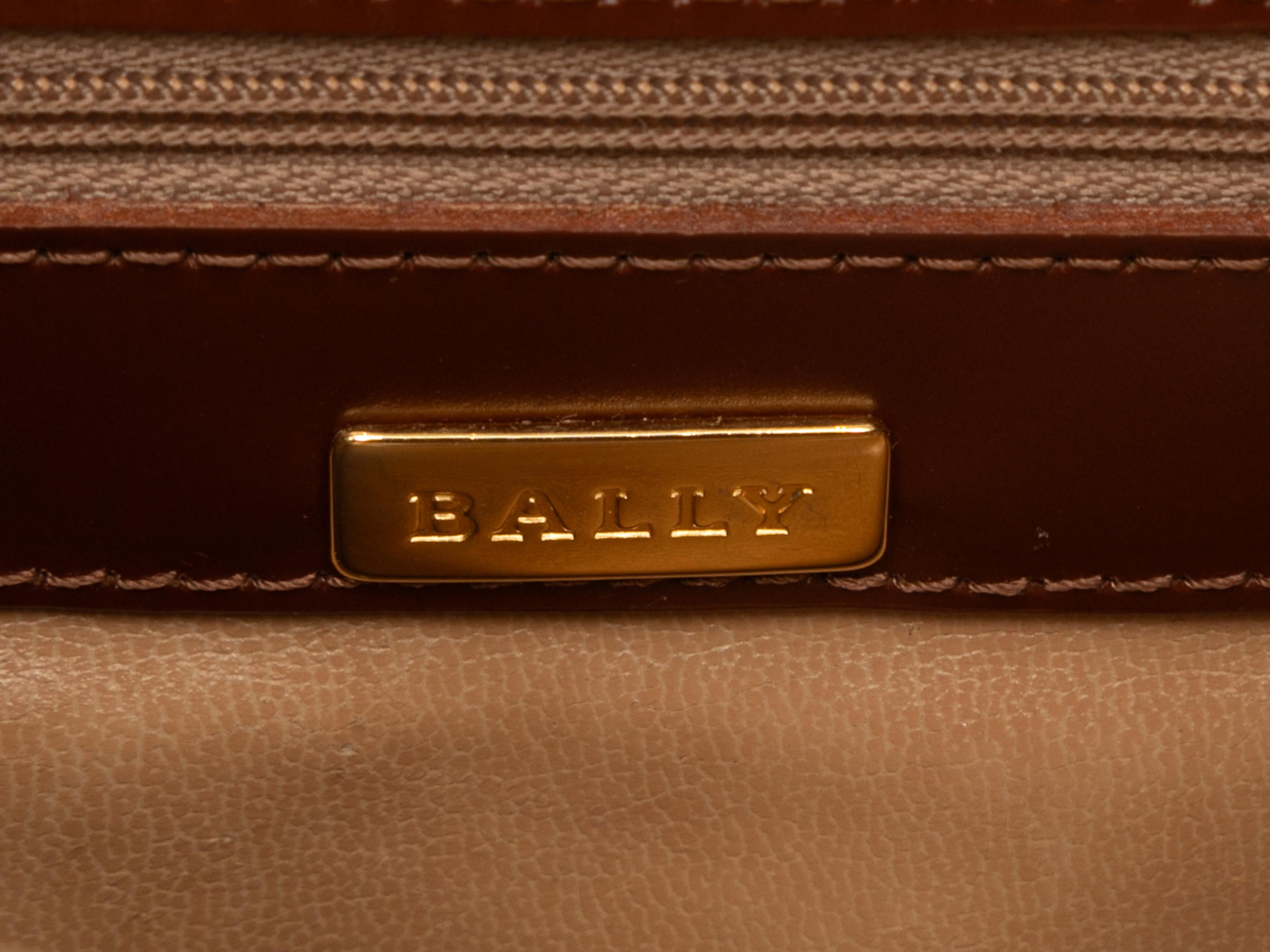 Bolso de hombro de lona Bally beige y marrón en venta 1