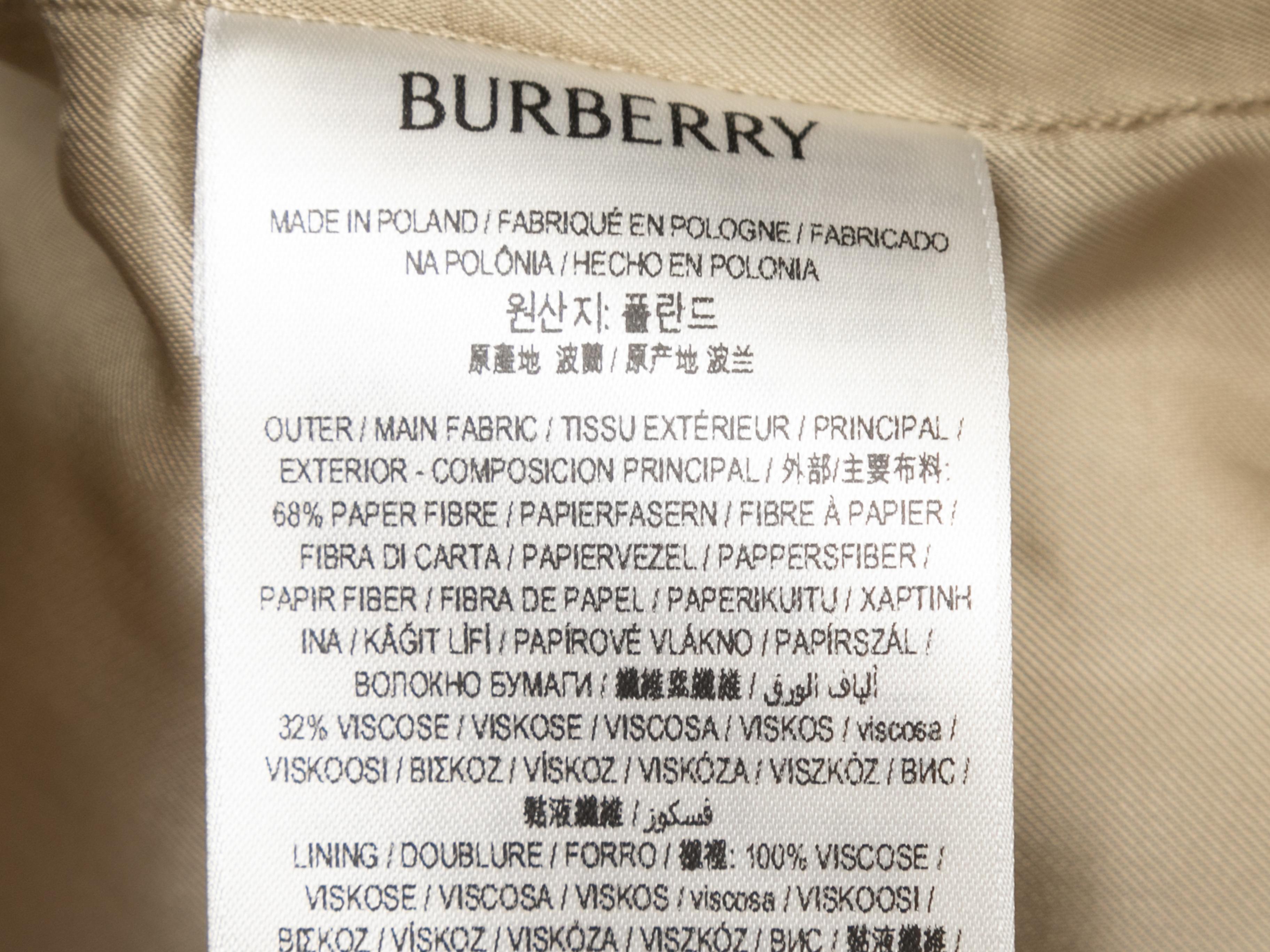 Burberry jupe à ceinture beige taille US 8 Bon état - En vente à New York, NY