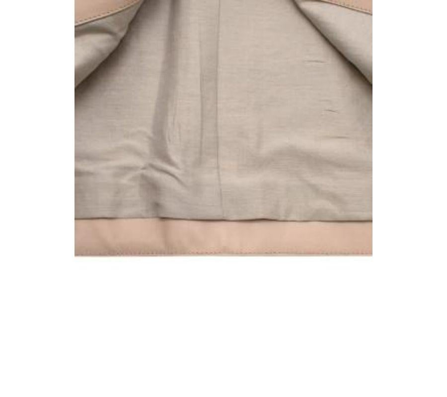 Beige Calf Skin Leather Cropped Jacket In Excellent Condition For Sale In London, GB