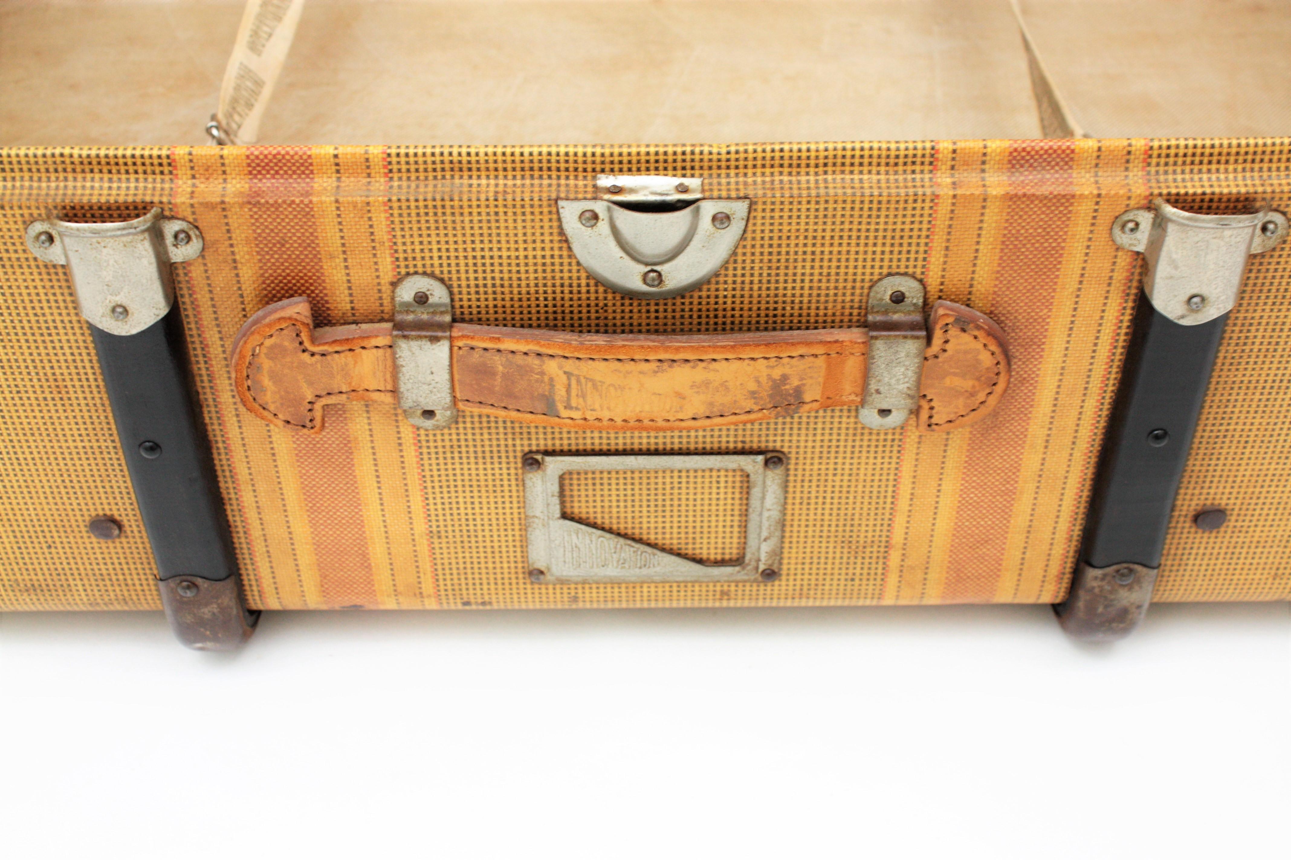 Beige Canvas Cabin Trunk by Innovation In Good Condition For Sale In Barcelona, ES