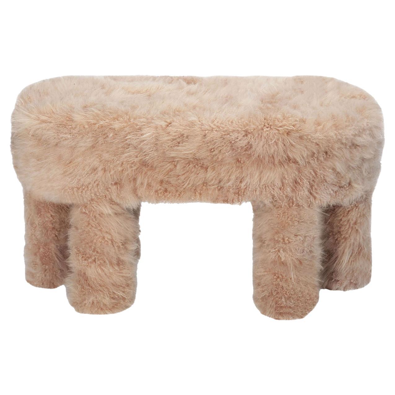 Beige Cashmere Bench For Sale