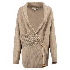 Beige Cashmere Blended Cardigan Size M