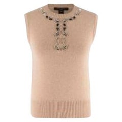 Louis Vuitton Beige Cashmere Embellished Vest - Size XS