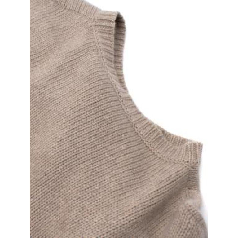 Women's Beige Cashmere Urban Legends Knitted Top For Sale