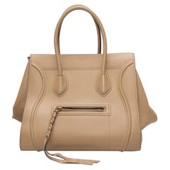 Beige Celine Medium Phantom Luggage Bag