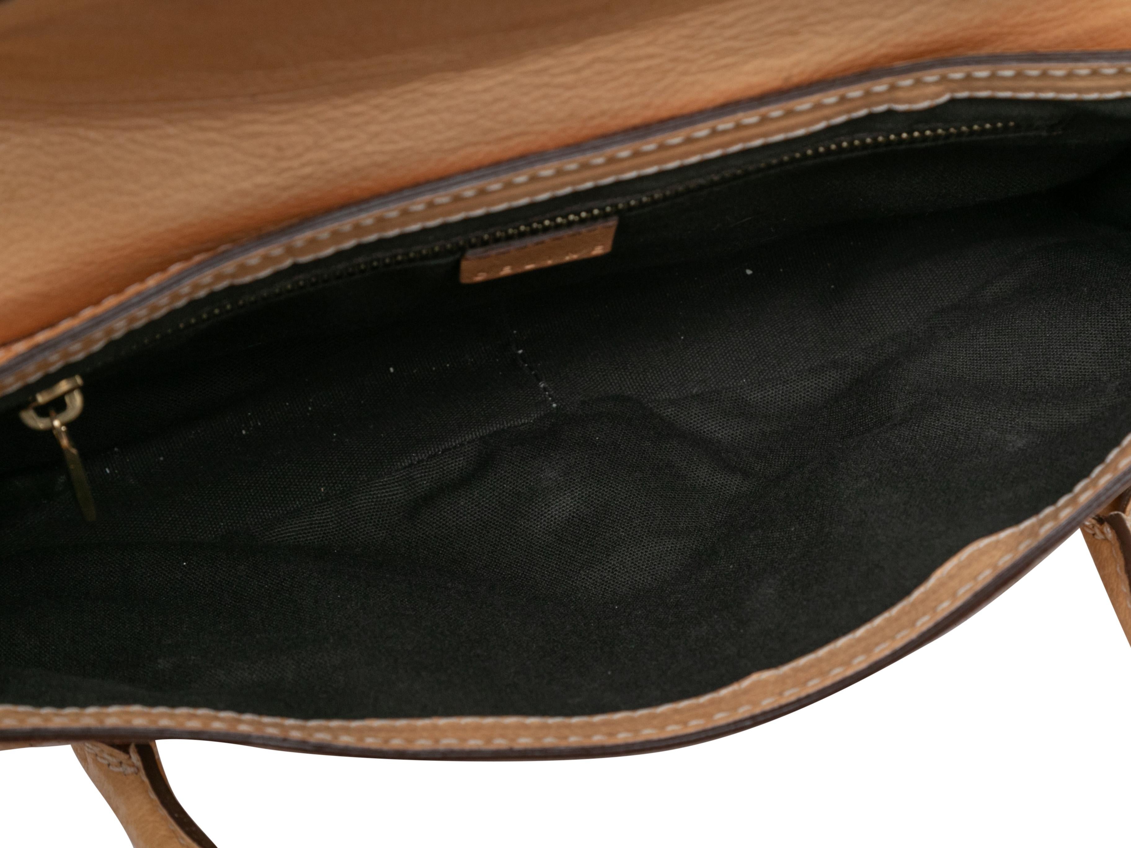 Beige Celine Perforated Leather Buckle Shoulder Bag 1