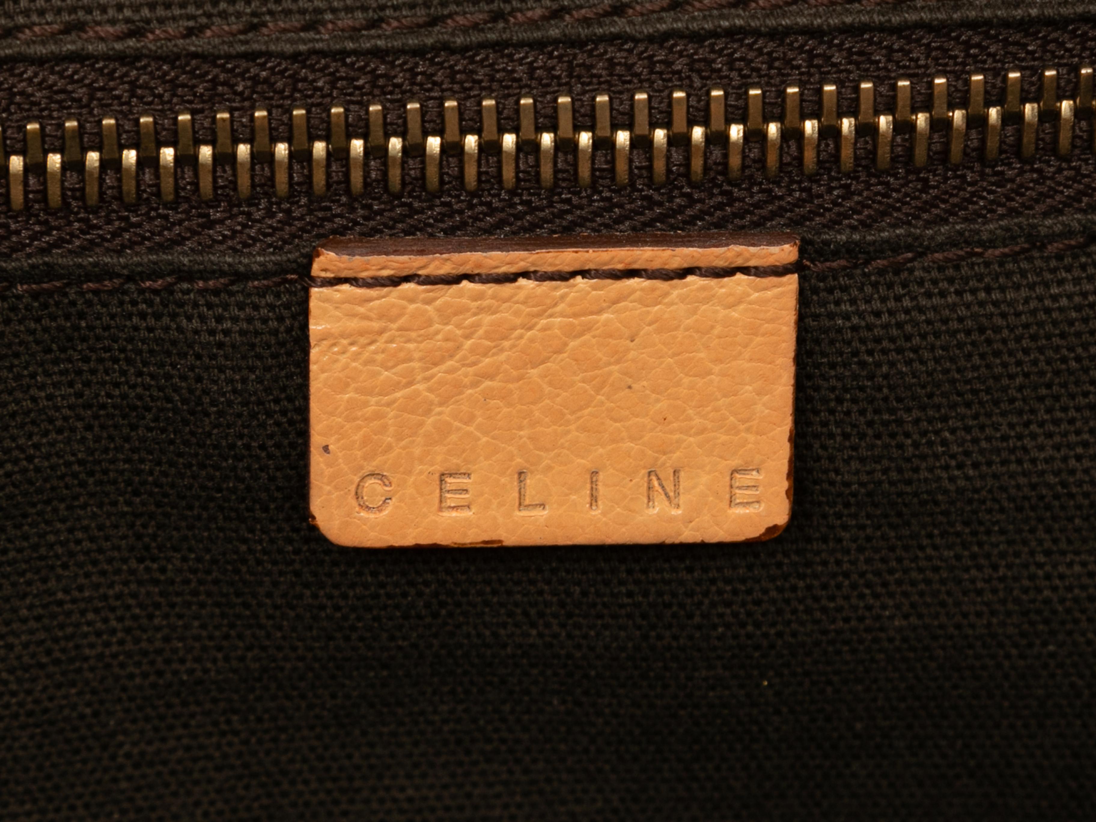 Beige Celine Perforated Leather Buckle Shoulder Bag 2
