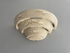 Beige Ceramic Arc-shaped Single Wall Lamp by Pan Leucten, 1960s, Germany