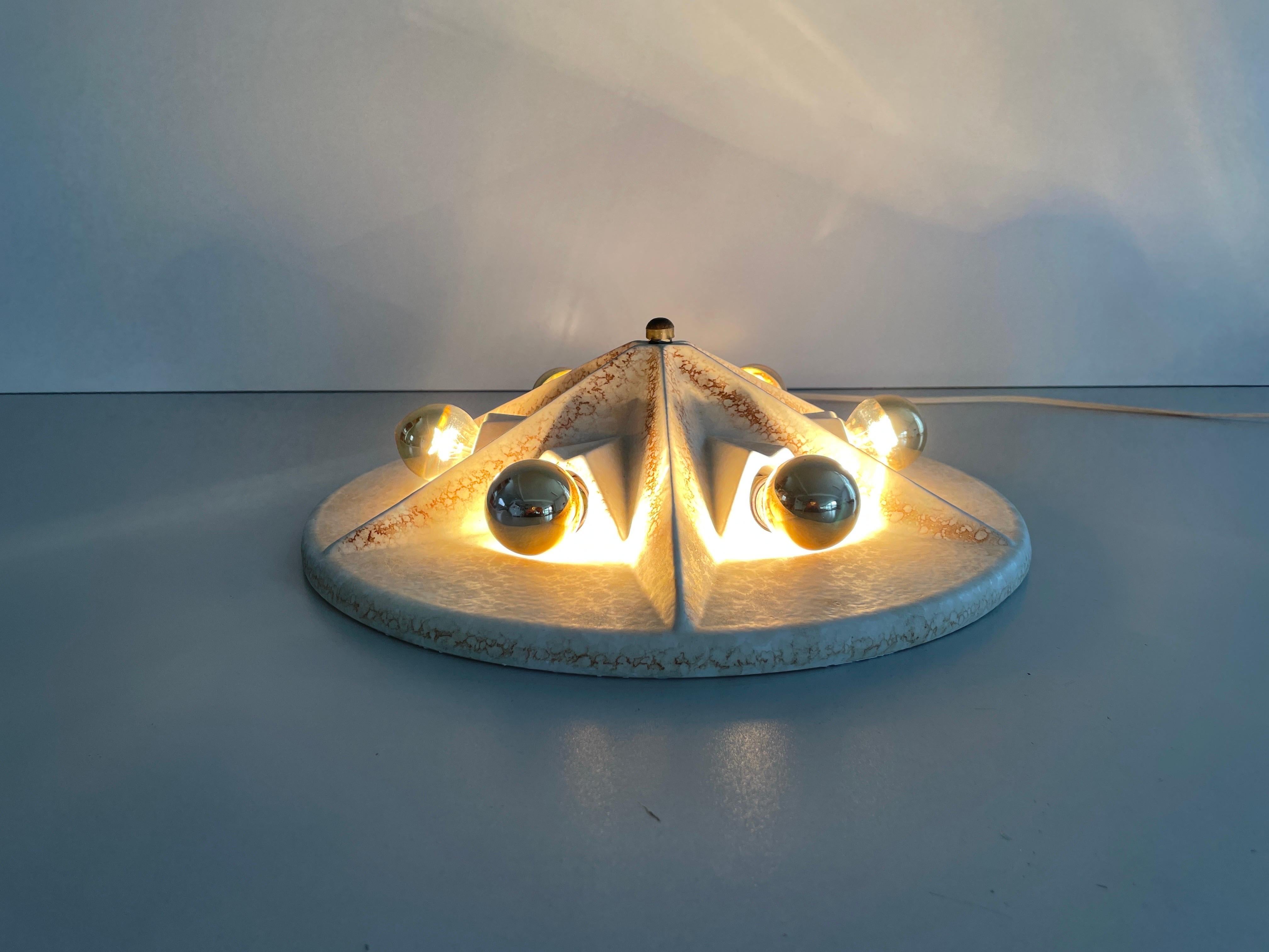 Plafonnier en céramique beige de Pan Leuchten, 1970, Allemagne en vente 5