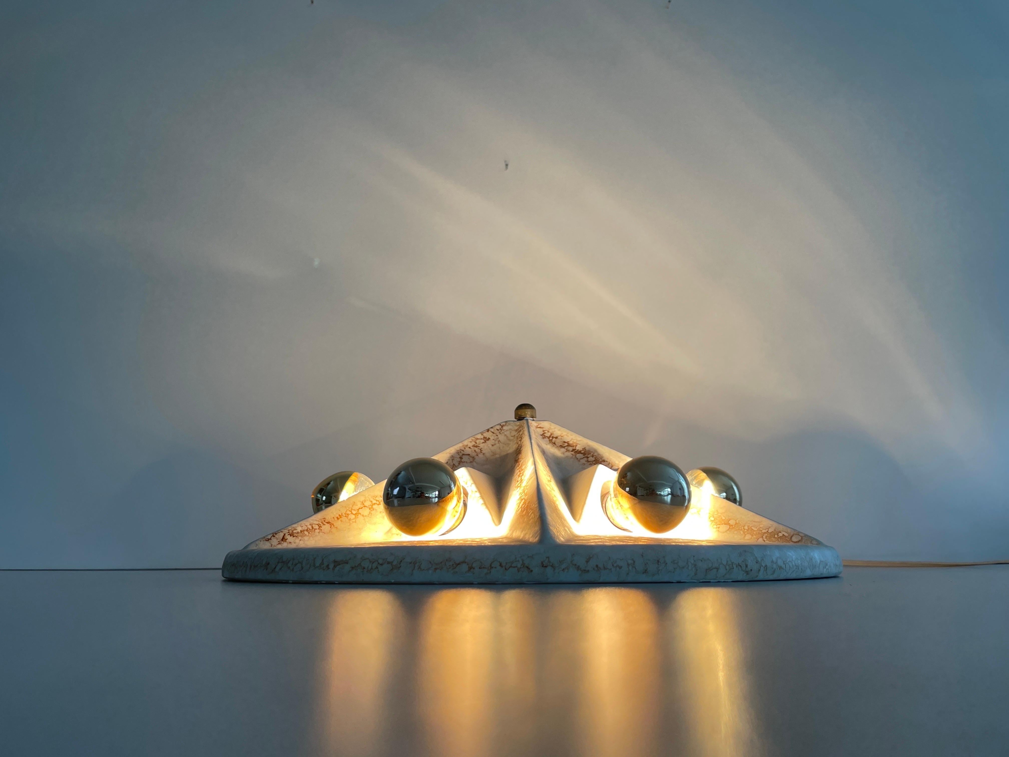Plafonnier en céramique beige de Pan Leuchten, 1970, Allemagne en vente 7