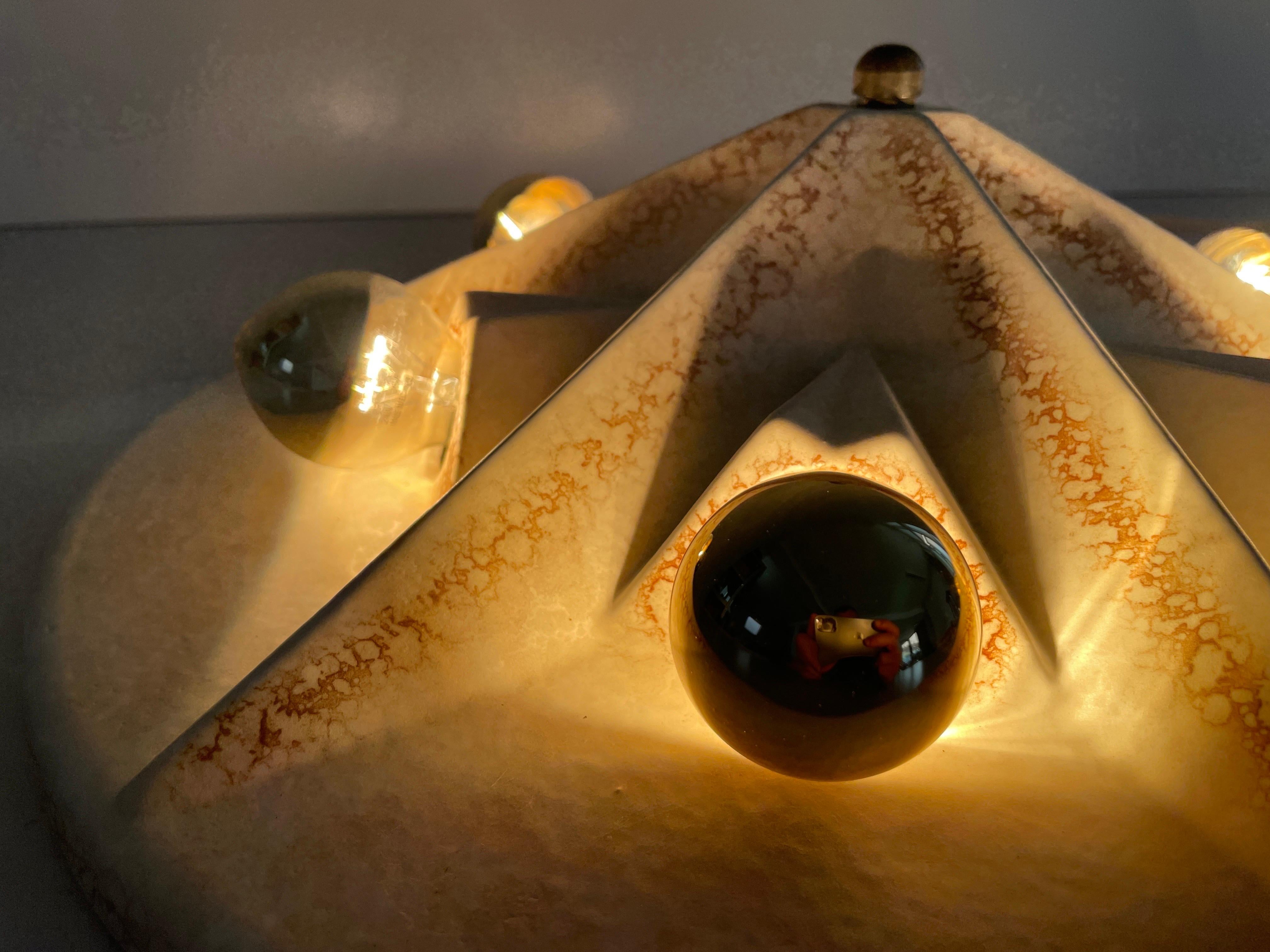 Plafonnier en céramique beige de Pan Leuchten, 1970, Allemagne en vente 8