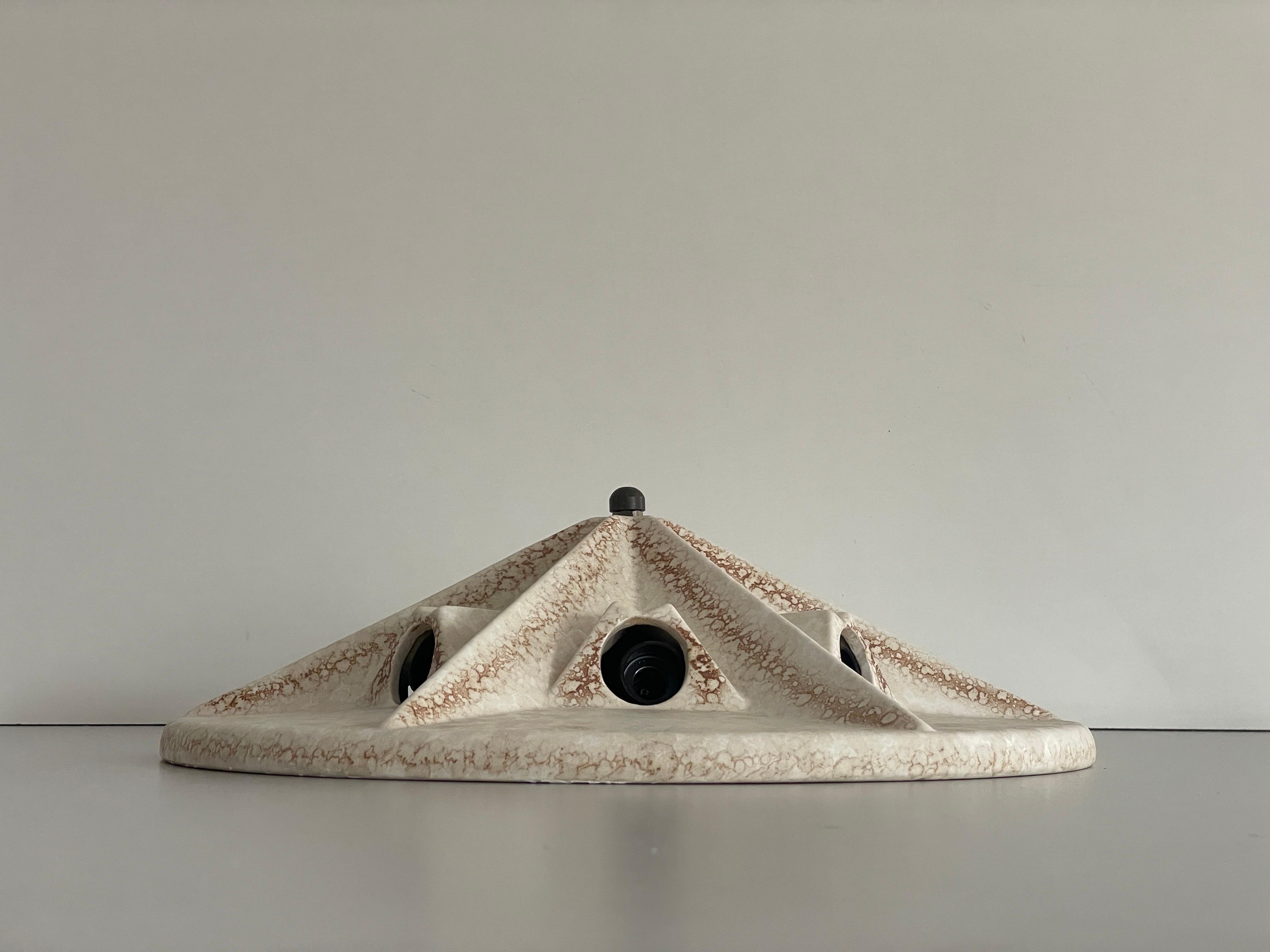 Plafonnier en céramique beige de Pan Leuchten, 1970, Allemagne Excellent état - En vente à Hagenbach, DE