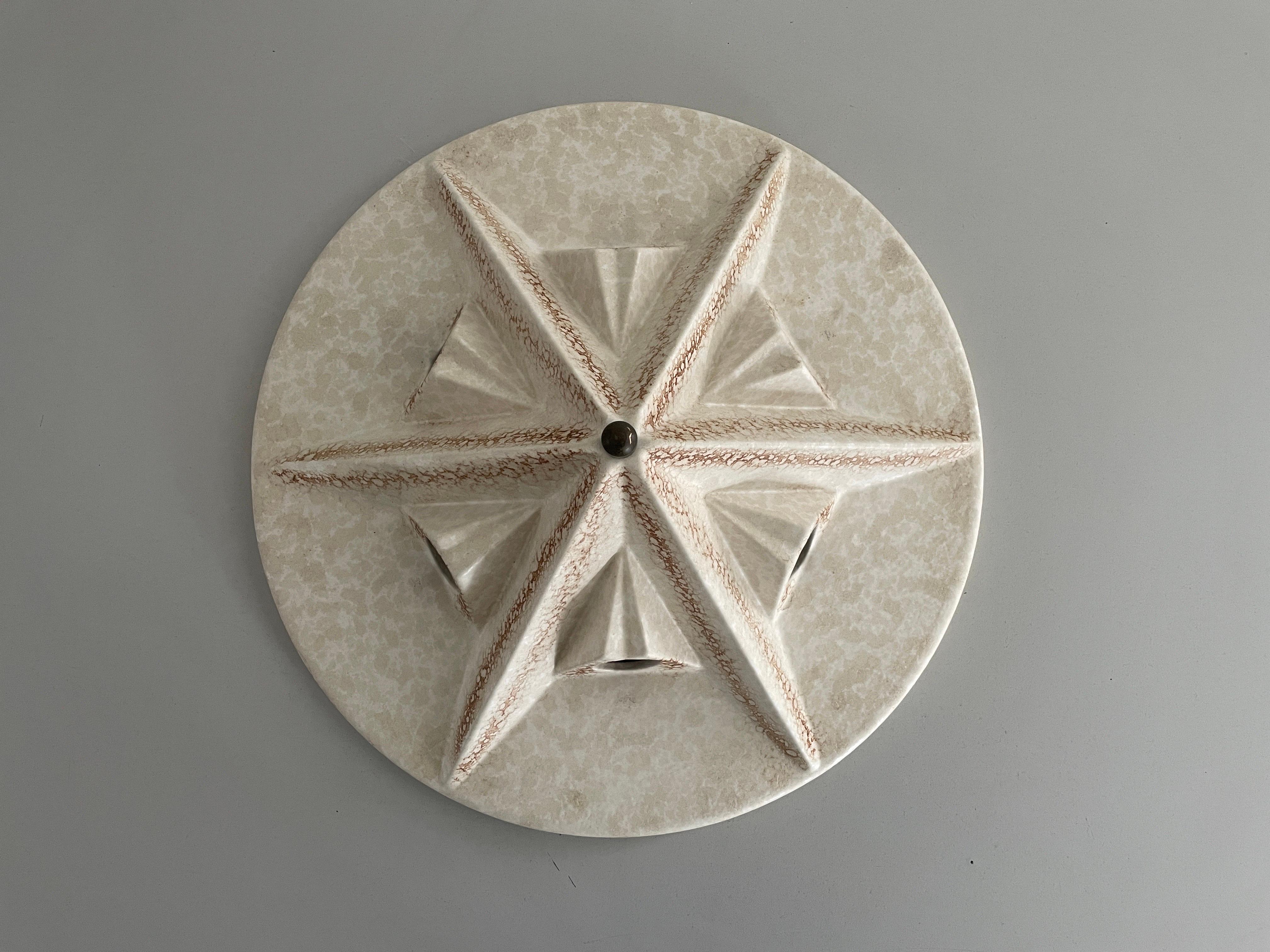Fin du 20e siècle Plafonnier en céramique beige de Pan Leuchten, 1970, Allemagne en vente