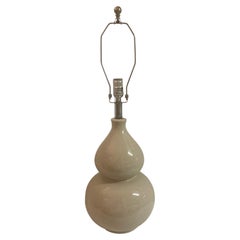 Beige Ceramic Gourd Table Lamp
