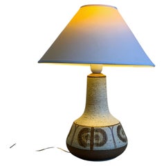 Beige Ceramic Table Lamp Mid-Century Modern