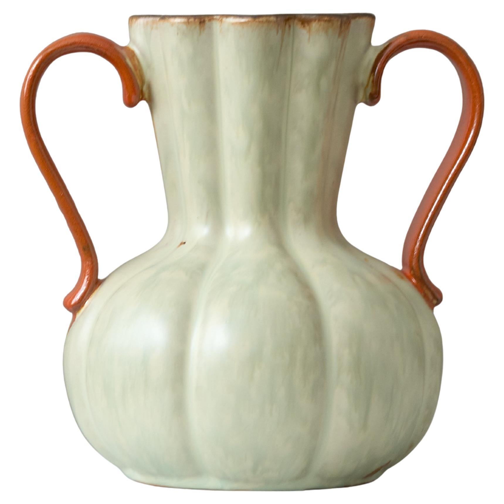 Beige Ceramic Vase by Anna-Lisa Thomson. Upsala Ekeby, Sweden, 1930s.