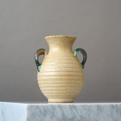 Beige Ceramic Vase by Anna-Lisa Thomson. Upsala Ekeby, Sweden, 1940s.