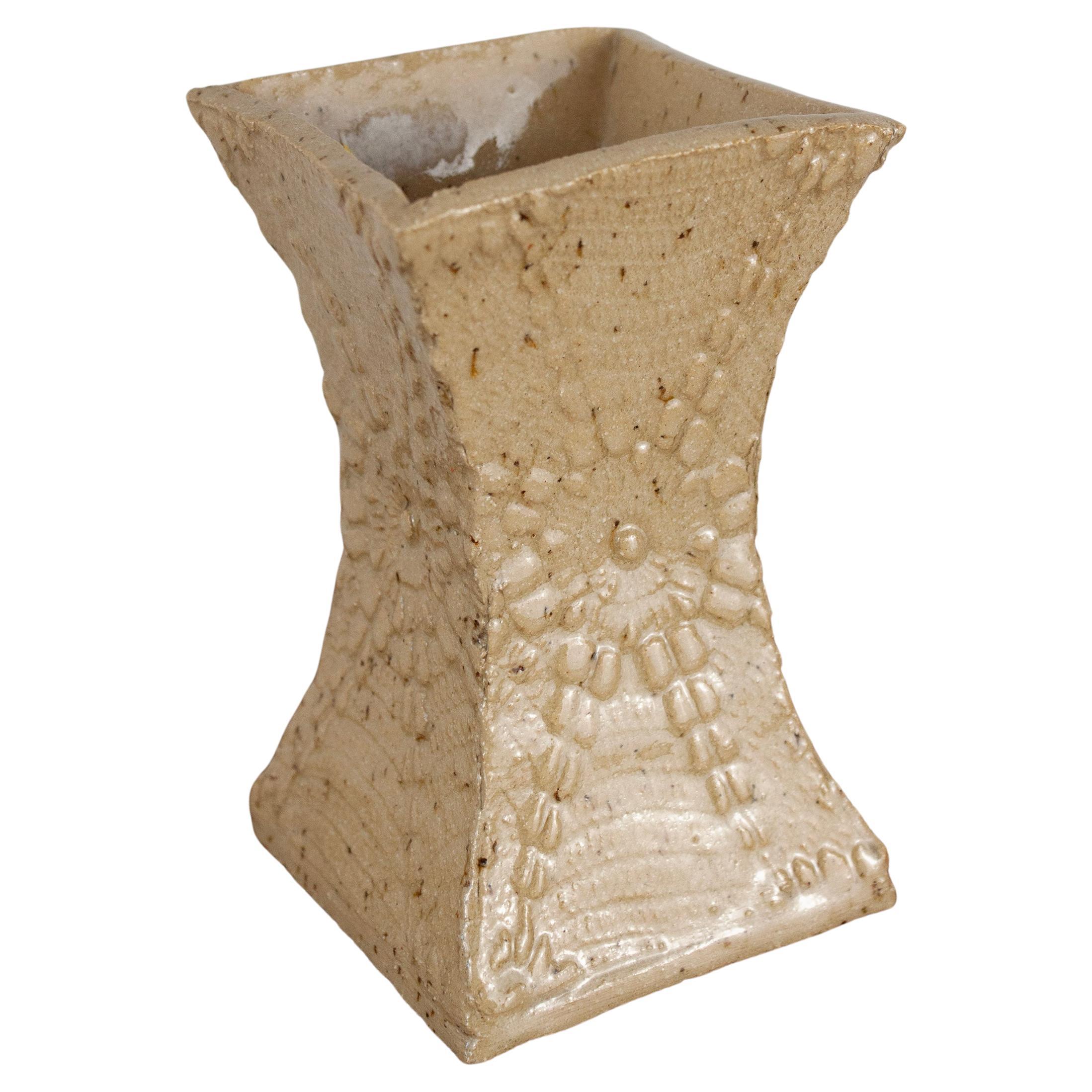 Vaso in ceramica beige, Francia, fine XX secolo