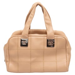 Borsa Chanel 2004-2005 Lax Quilted Bowler beige
