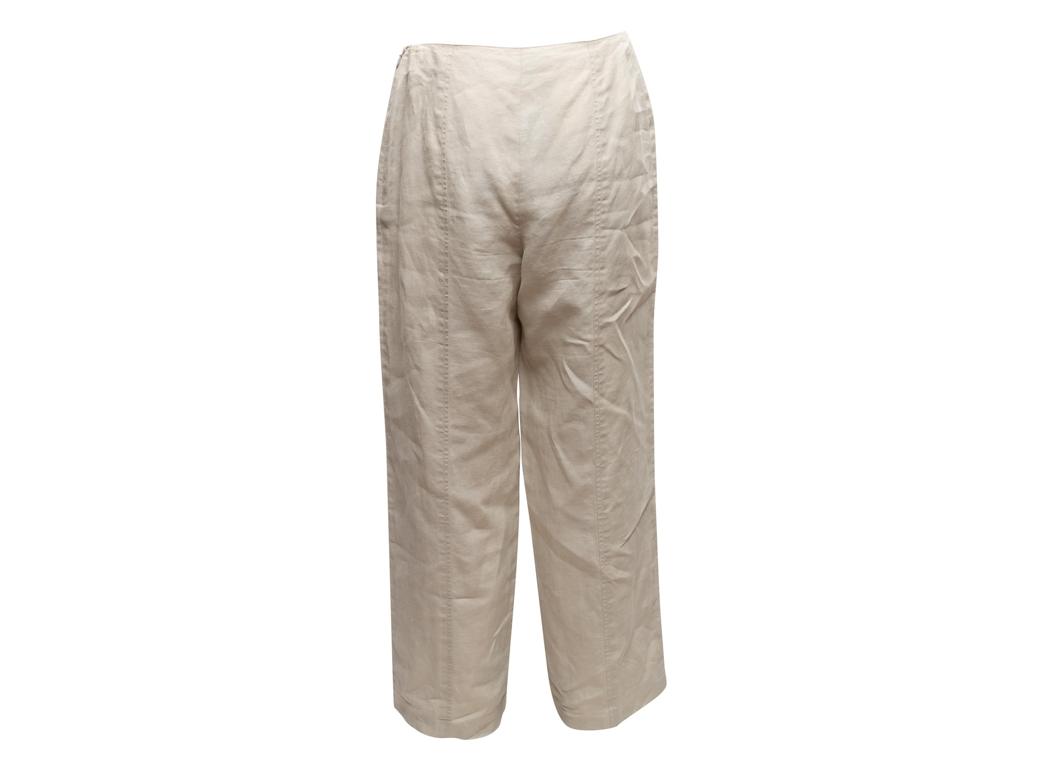  Chanel Pantalon en lin beige taille FR 42 Unisexe 
