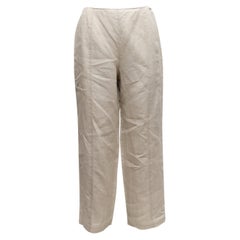 Chanel Pantalon en lin beige taille FR 42