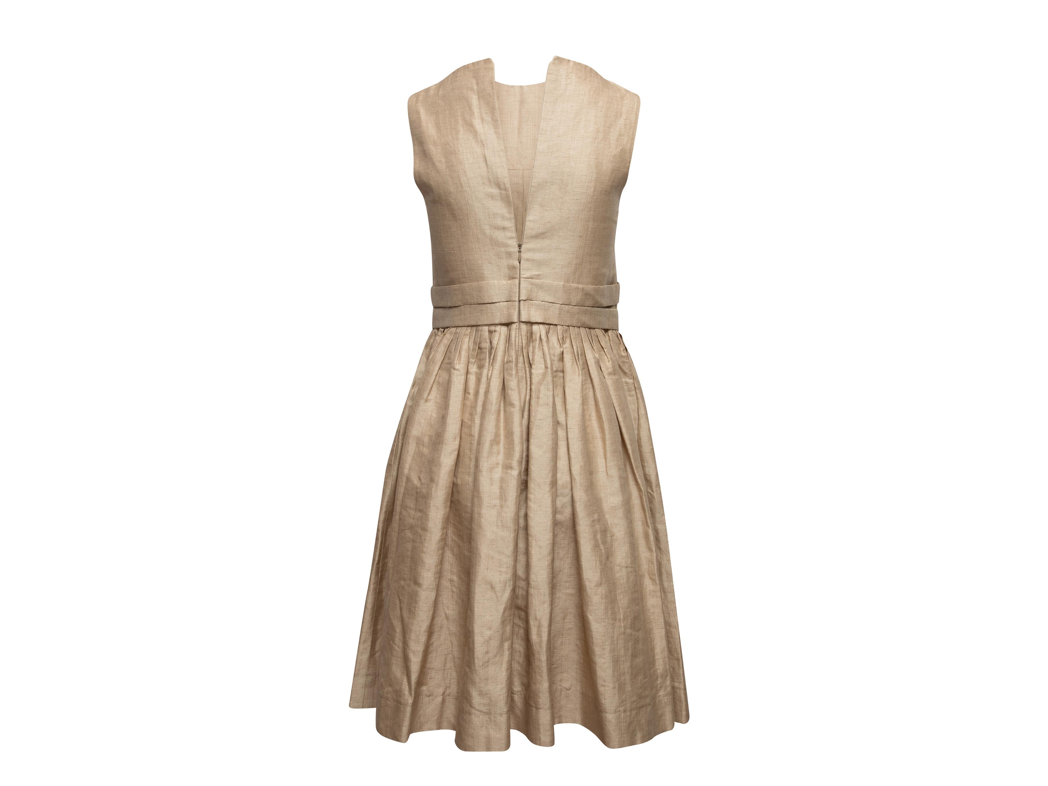Beige Chanel Sleeveless Linen Dress In Excellent Condition In New York, NY