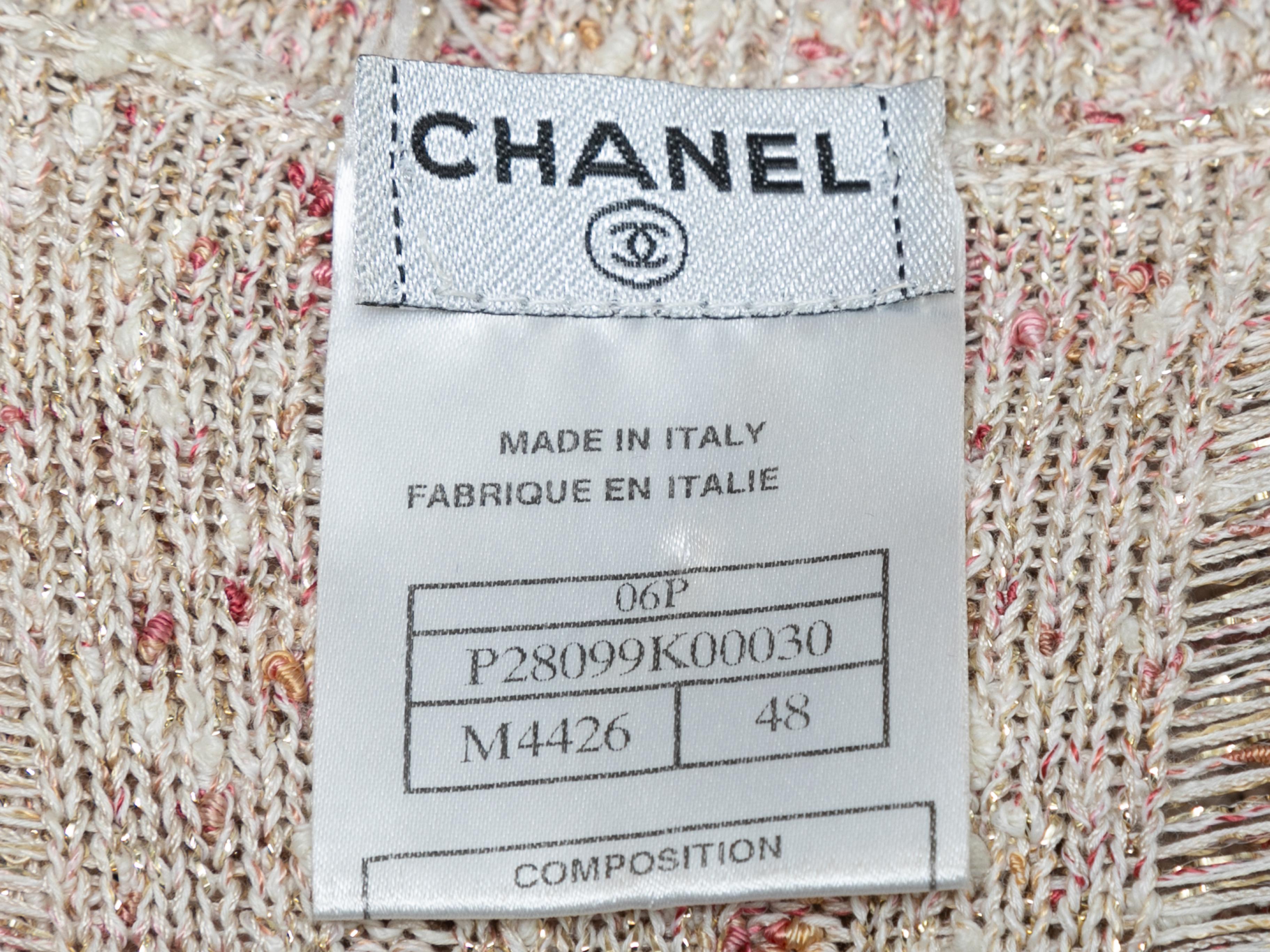 Beige Chanel Spring/Summer 2006 Knit Jacket Size FR 48 For Sale 2