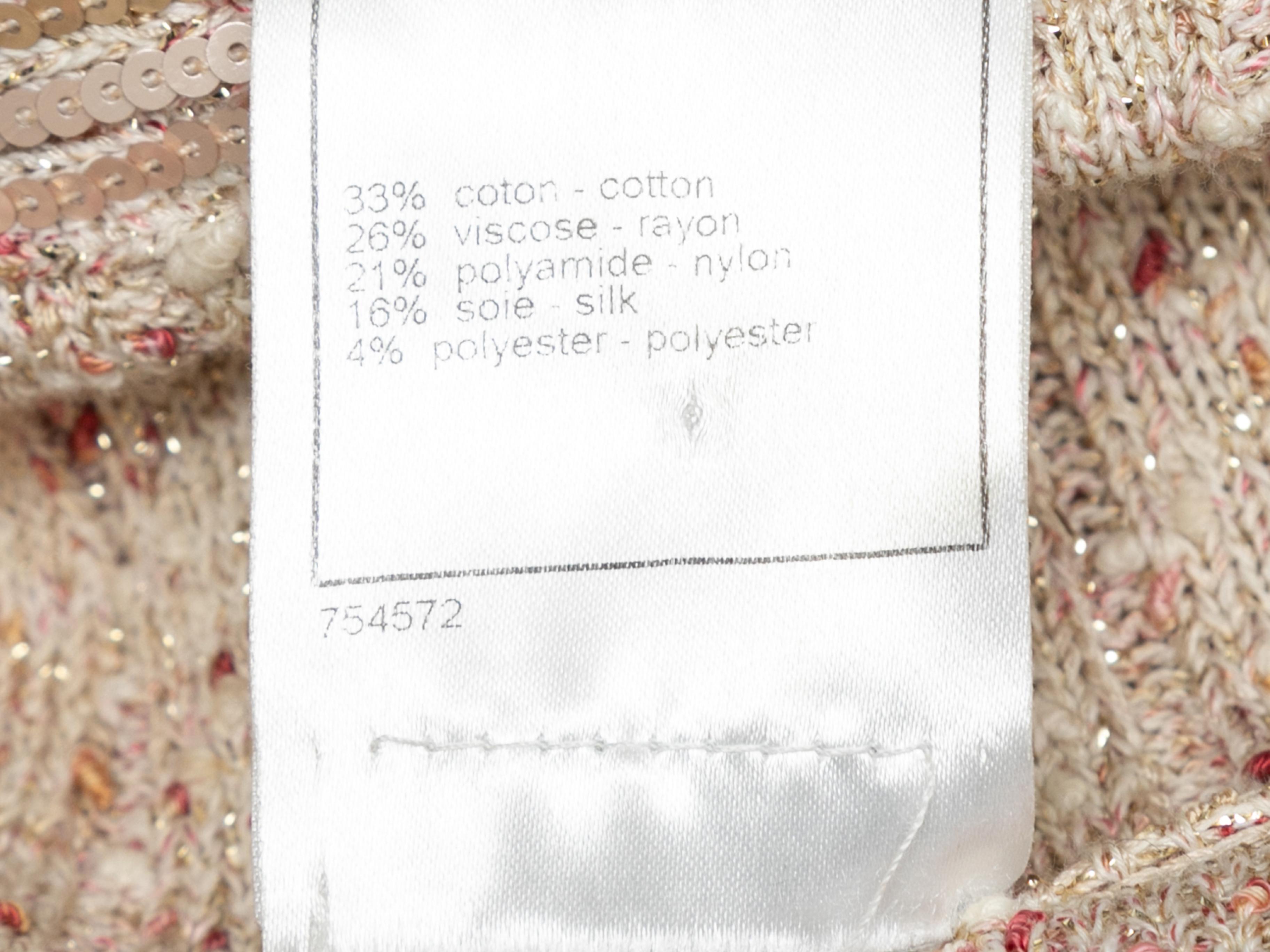 Beige Chanel Spring/Summer 2006 Knit Jacket Size FR 48 For Sale 3