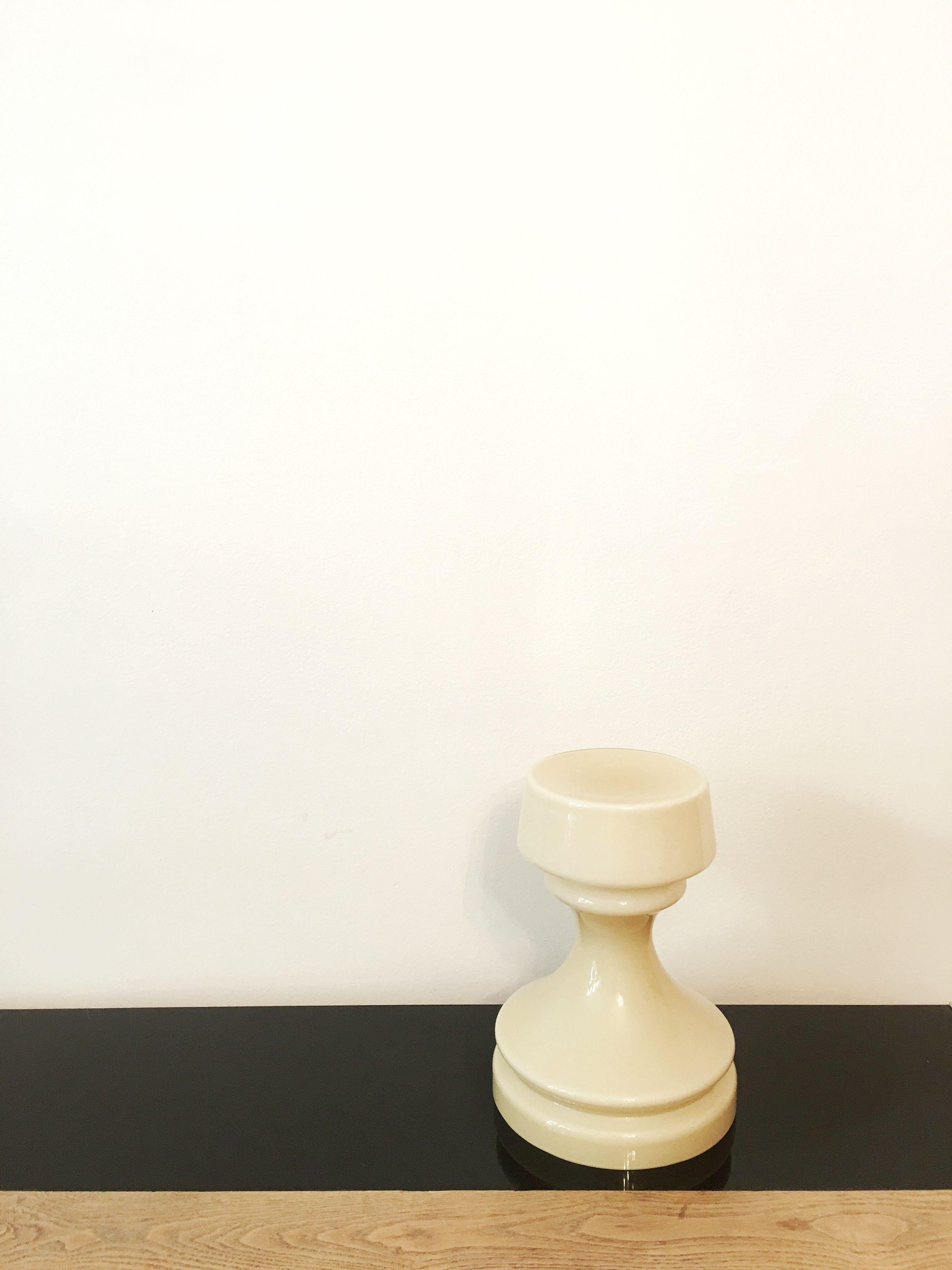 Beige Chess Glass Table Lamp by Ivan Jakes, 1960s In Excellent Condition For Sale In Prague, CZ