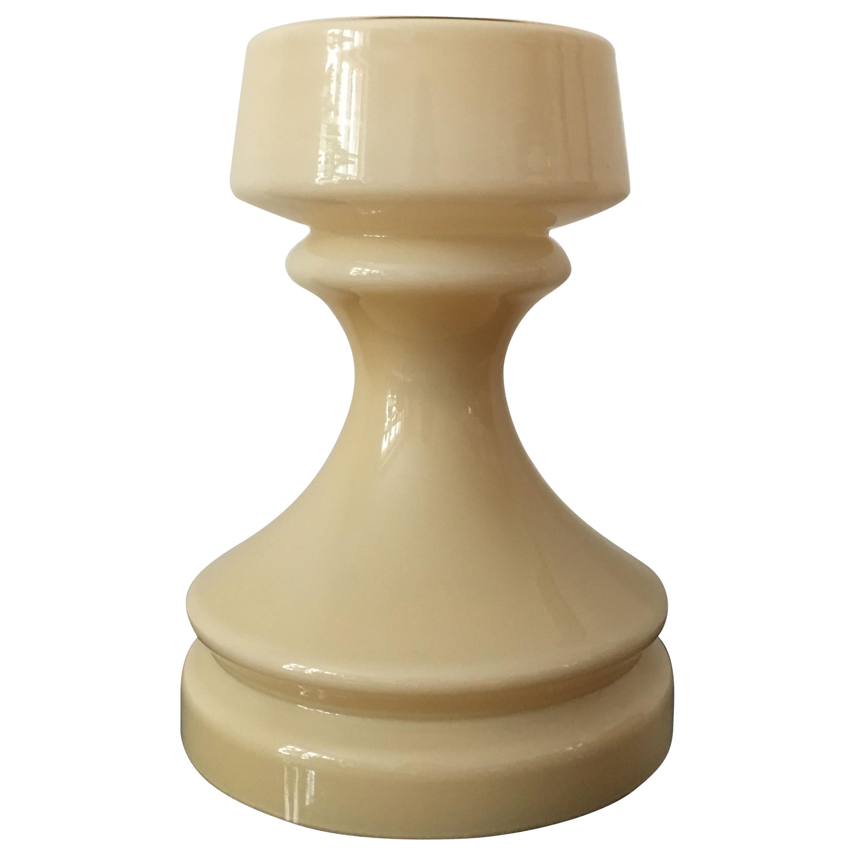 Beige Chess Glass Table Lamp by Ivan Jakes, 1960s For Sale