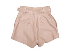 Beige Christian Dior Belted Leather Shorts Size FR 36