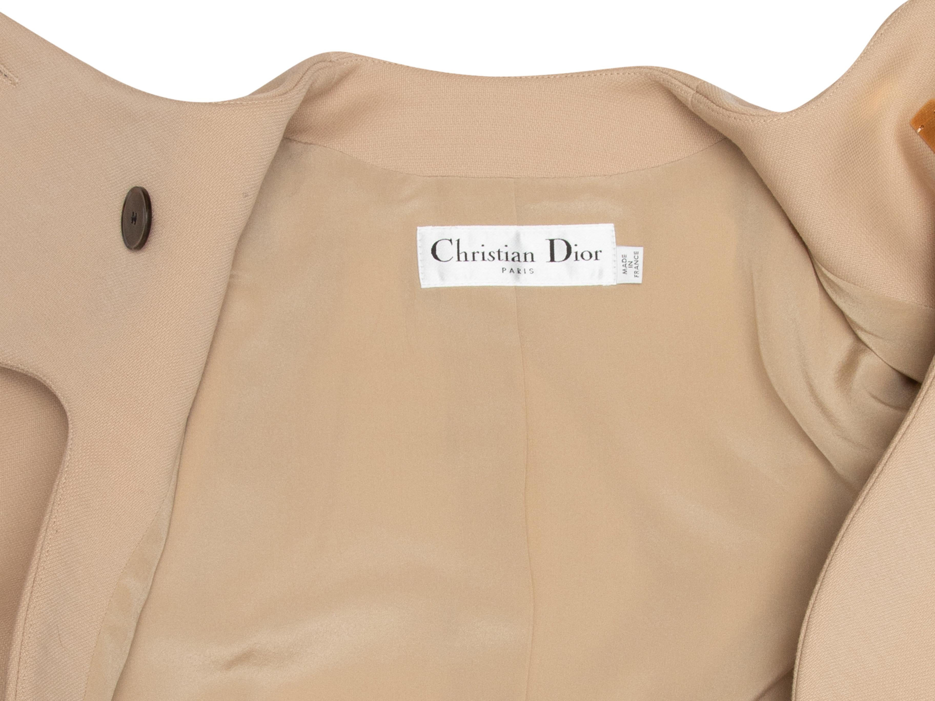 Beige Christian Dior Virgin Wool Cropped Jacket In Excellent Condition In New York, NY