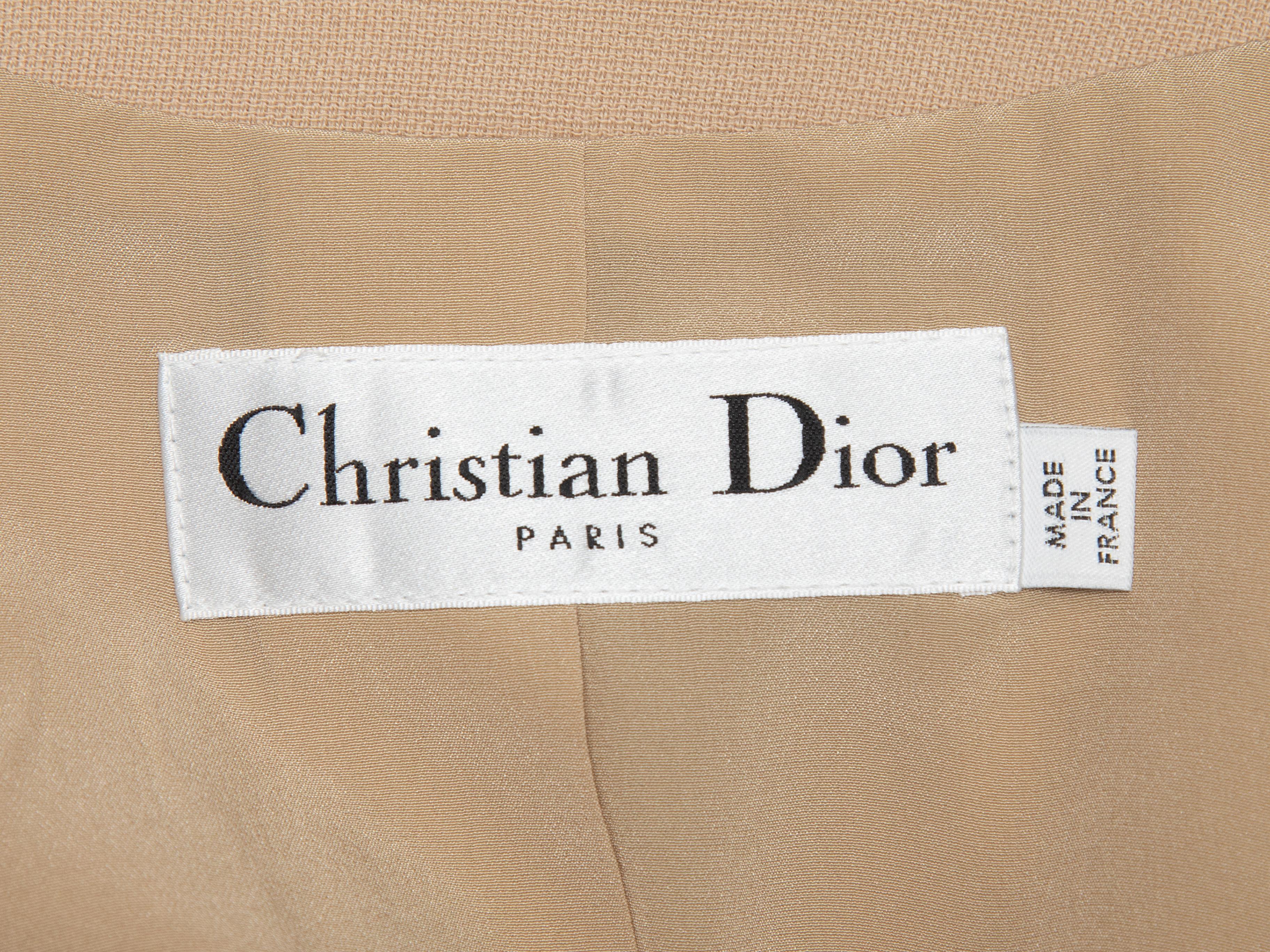 Beige Christian Dior Virgin Wool Cropped Jacket 1