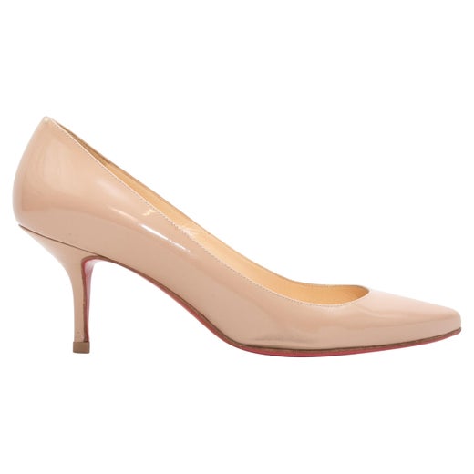 Christian Louboutin Round Chick Alta 150 Open Toe Pump Sz 38.5 For Sale ...