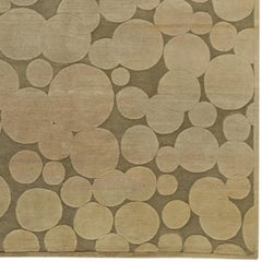 Beige Circle Patterned Area Rug