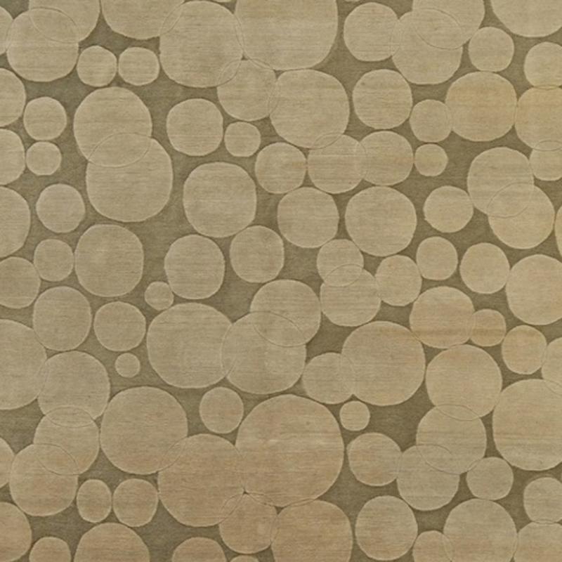 Beige Kreis gemusterter Vorleger (Moderne) im Angebot