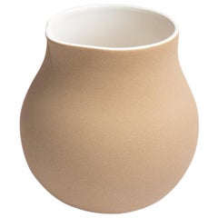 Beige Clay and Stoneware Vessel, Large, in Stock