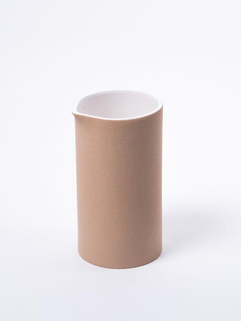 Beige Clay and Stoneware Vessel, Tall, in Stock In New Condition In West Hollywood, CA