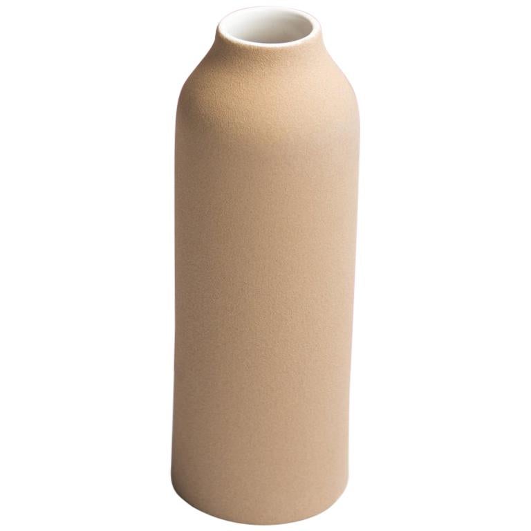 Beige Clay and Stoneware Vessel, Tall, in Stock