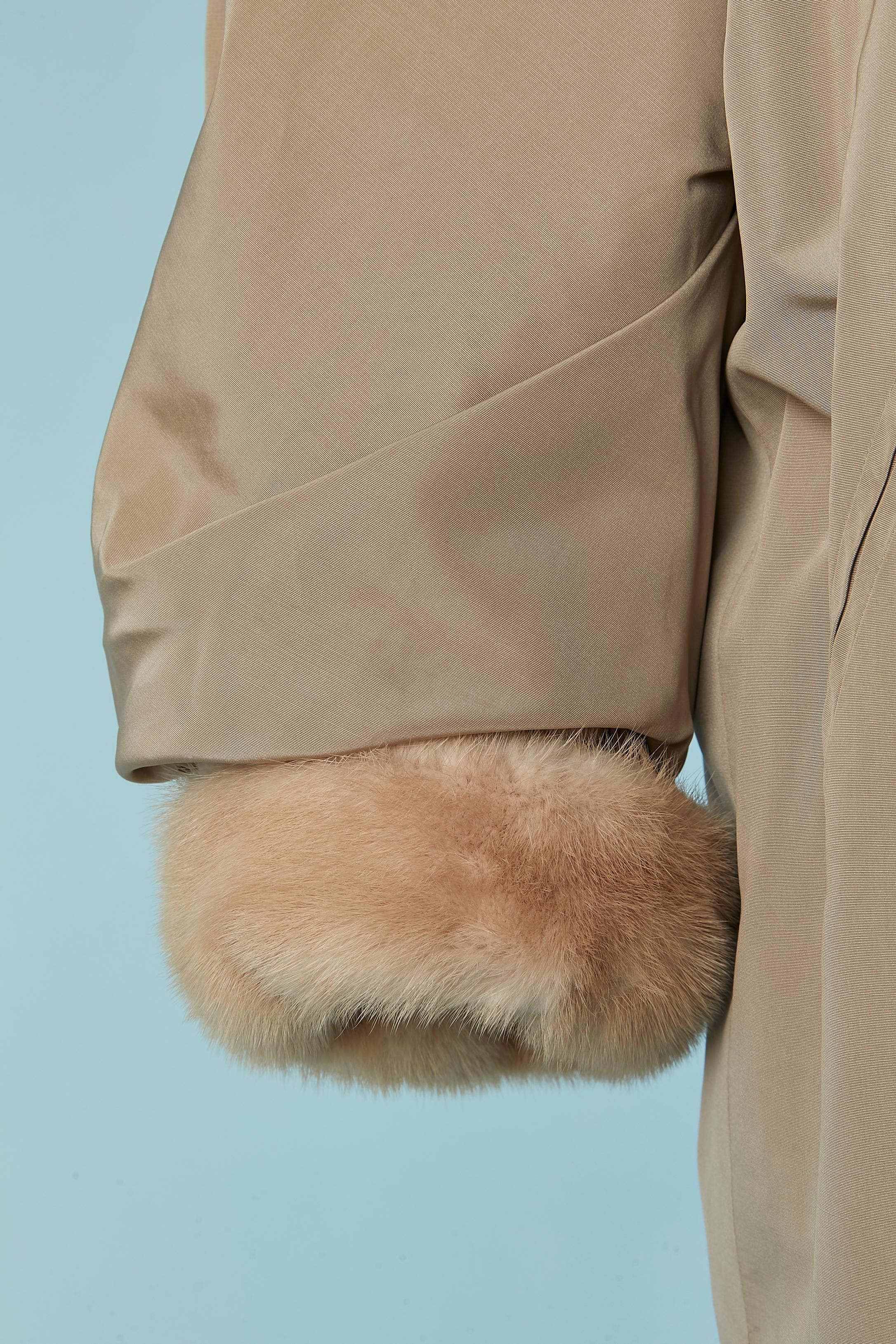 Women's Beige coat with fur lining CHRISTIAN DIOR HAUTE-FOURRURE For Sale