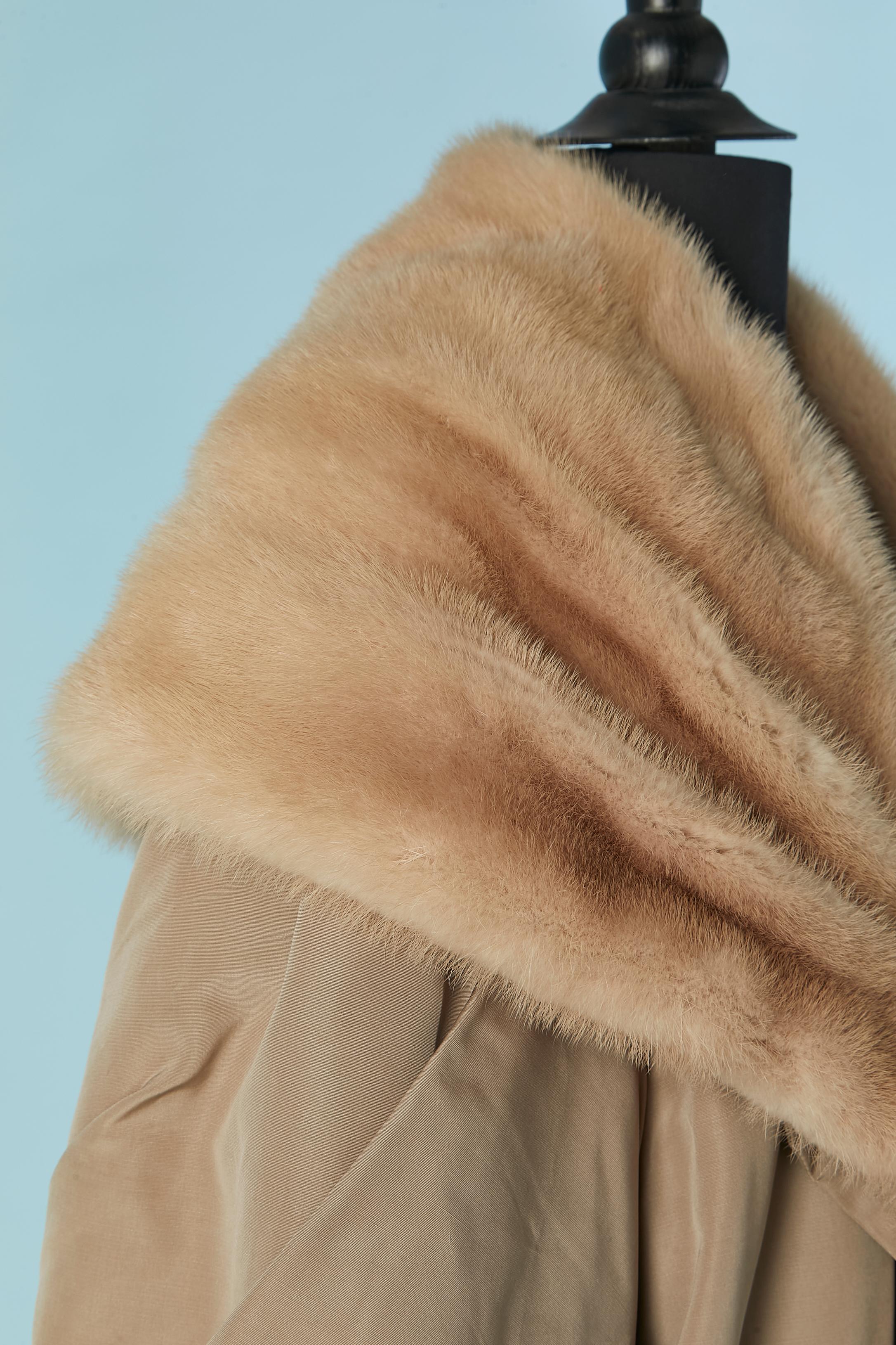 Beige coat with fur lining CHRISTIAN DIOR HAUTE-FOURRURE For Sale 1