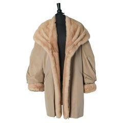 Beige coat with fur lining CHRISTIAN DIOR HAUTE-FOURRURE