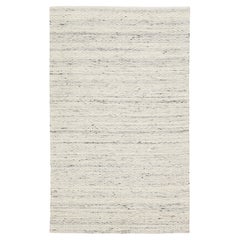 Beige Contemporary Felted Handmade Wool Rug by Apadana