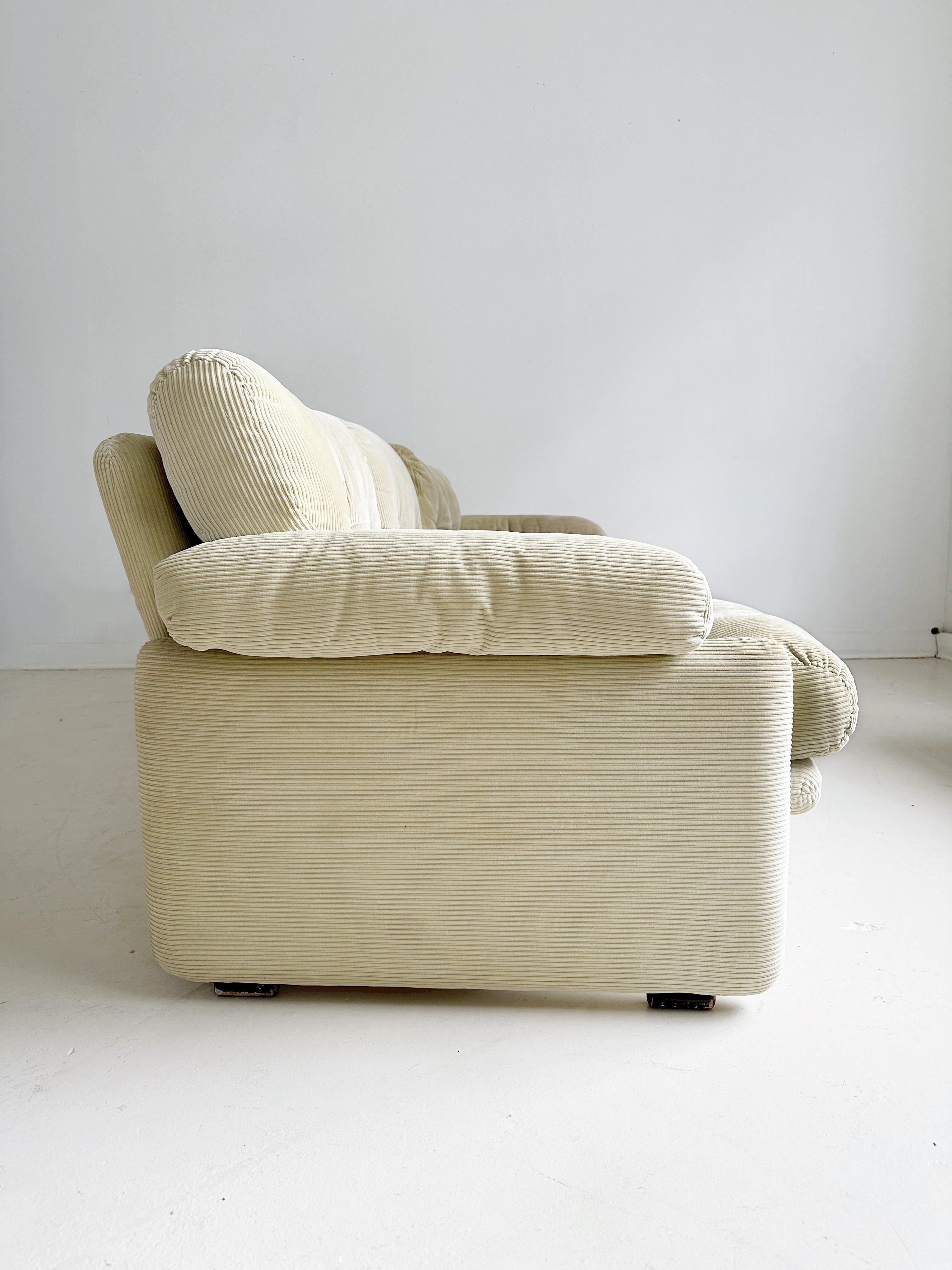 Beige Corduroy 3-Seater Coronado Sofa by Tobia Scarpa for C&B 3