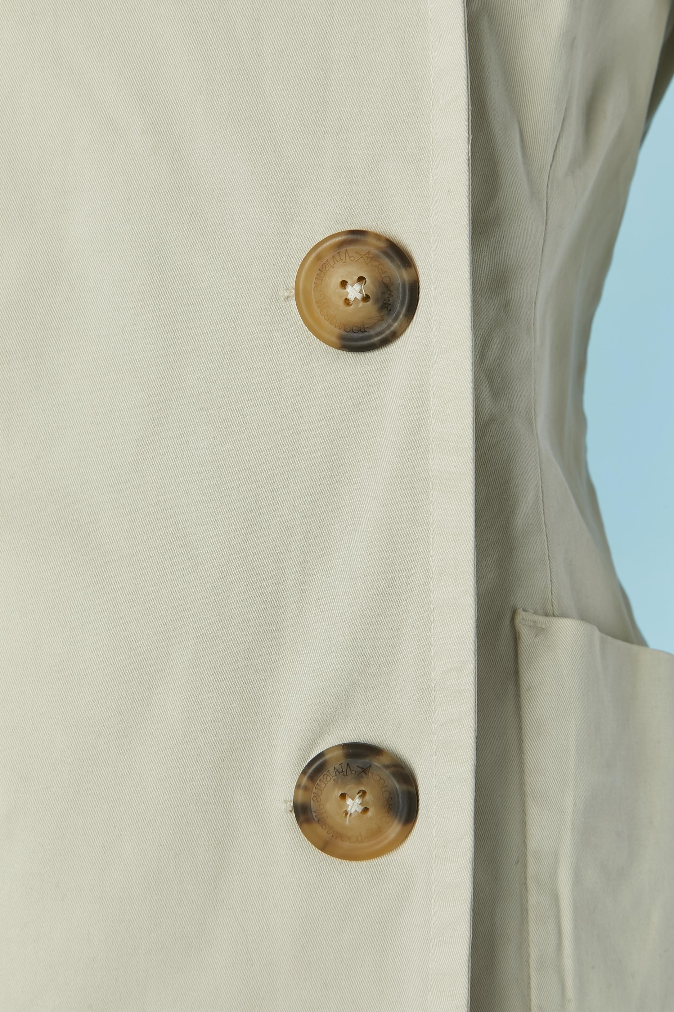 Beige Cappotto doppiopetto in coton beige Anglomania by Vivienne Westwood in vendita