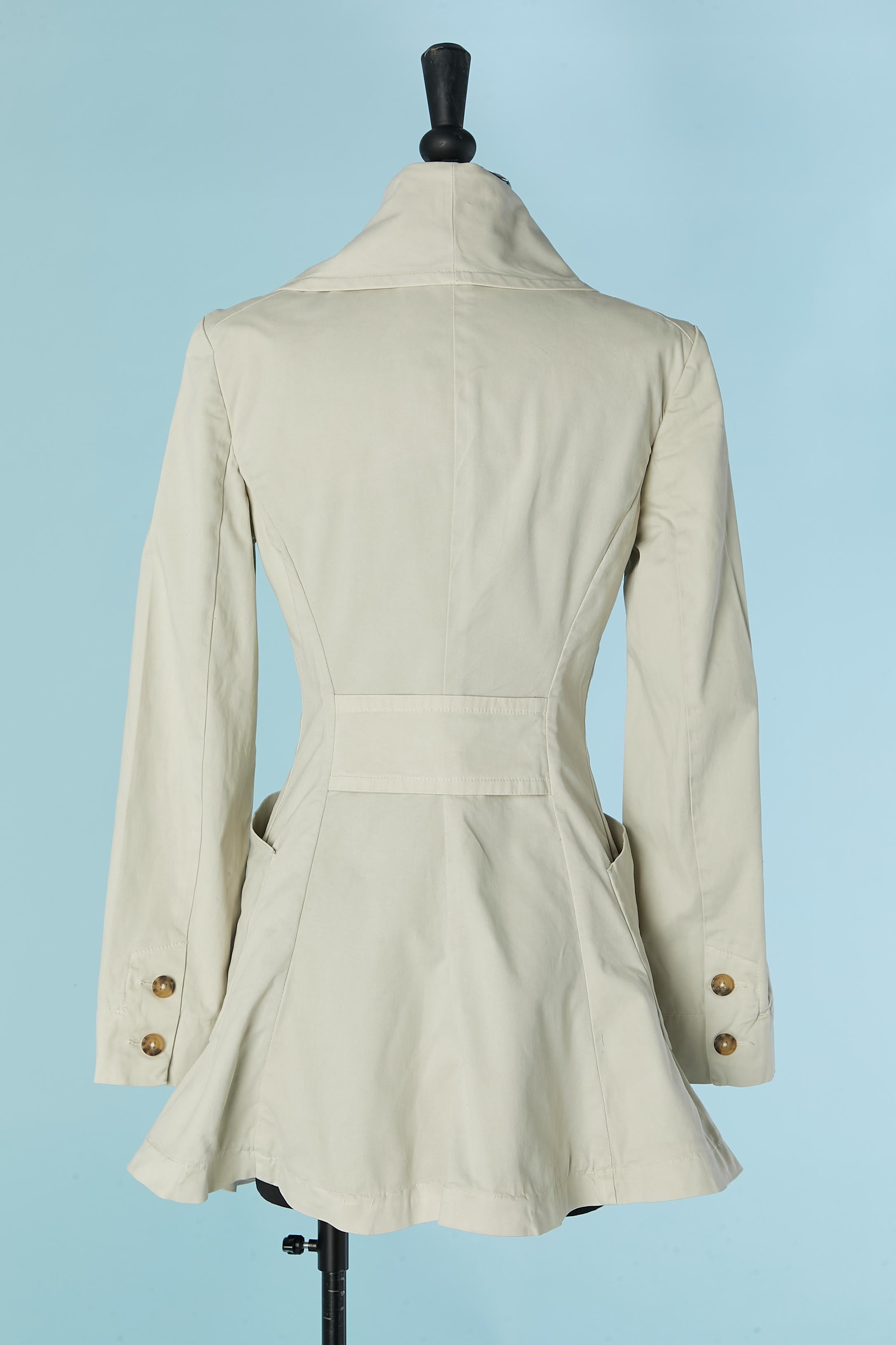Cappotto doppiopetto in coton beige Anglomania by Vivienne Westwood in vendita 1
