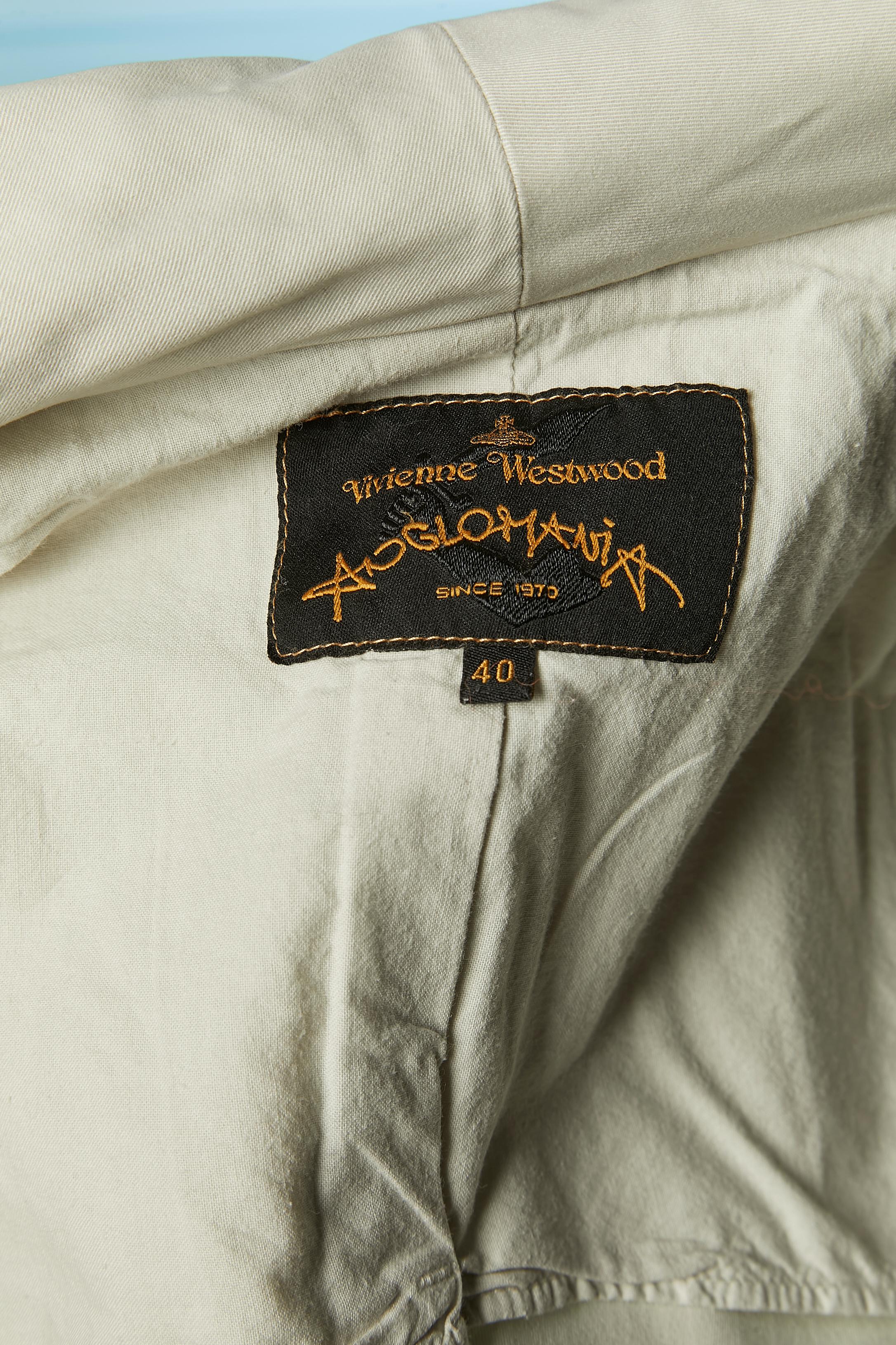 Cappotto doppiopetto in coton beige Anglomania by Vivienne Westwood in vendita 2