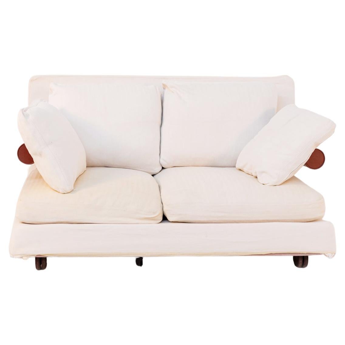 Beige Cotton "Baisity" Sofa by Antonio Citterio Two Seats for B&B Italia