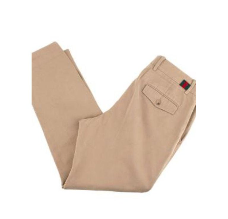 Gucci Beige Cotton Chino Trousers For Sale at 1stDibs | gucci chino pants, gucci  chinos, business casual beige chino