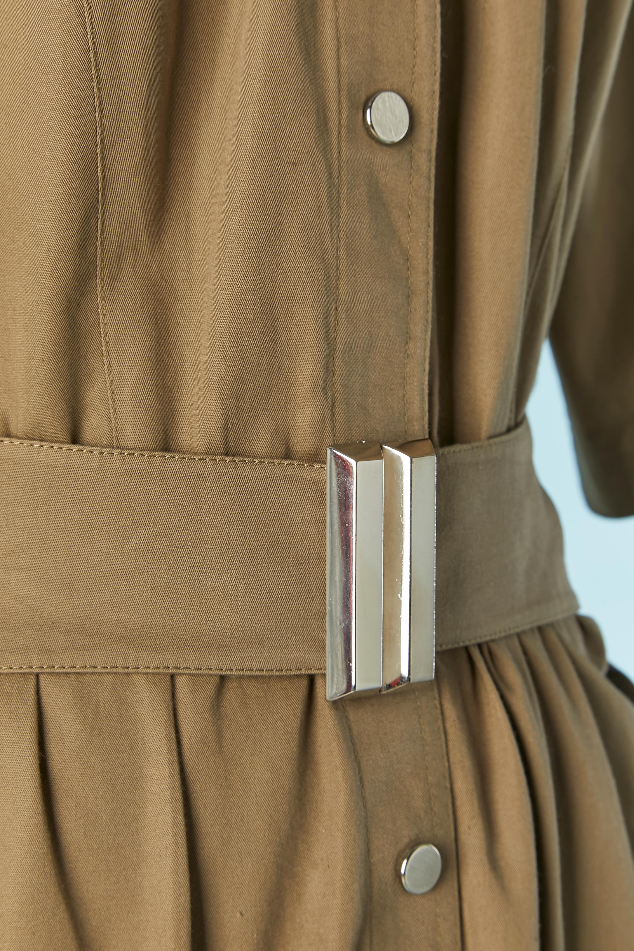 Donna Abito beige in cotone con lacci laterali Thierry Mugler in vendita